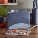 Cooks Professional 4 Piece Index Chopping Board Set | Granite effect
