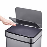 Cooks Professional Recycling Sensor Bin | 75L | 3 Compartments plus Food Caddy | Stainless Steel | Silver