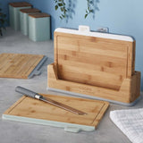 Cooks Professional Index Chopping Board Set | 4-Piece Bamboo | Durable and Easy Clean | Multi-Coloured
