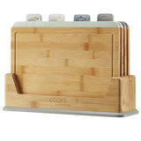 Cooks Professional Index Chopping Board Set | 4-Piece Bamboo | Durable and Easy Clean | Multi-Coloured