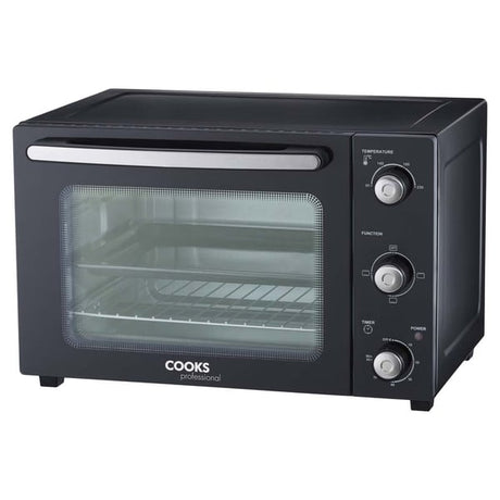 Cooks Professional Mini Oven | 34 Litre | 3 Cooking Functions | Black and Silver