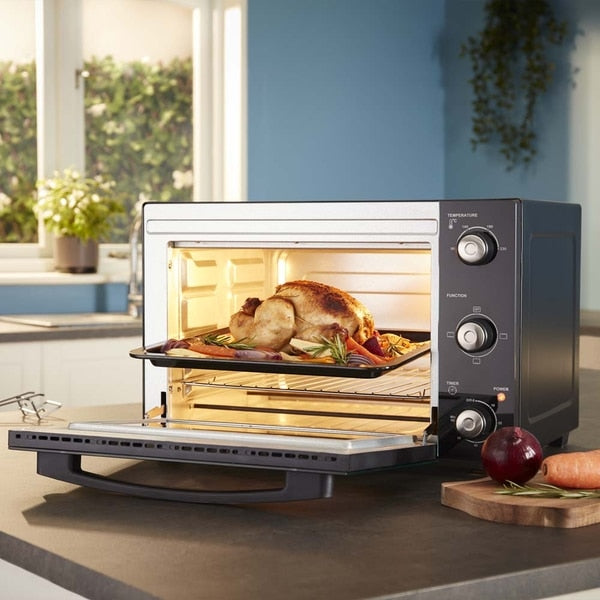 Cooks Professional Mini Oven | 34 Litre | 3 Cooking Functions | Black and Silver