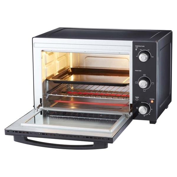 Cooks Professional Mini Oven | 34 Litre | 3 Cooking Functions | Black and Silver
