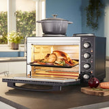 Cooks Professional Mini Oven with 2 Hobs | 34 Litre | Powerful 1500W | Black and Silver