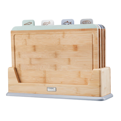 Cooks Professional 4 Piece Index Bamboo Chopping Board Set | Multi-Coloured