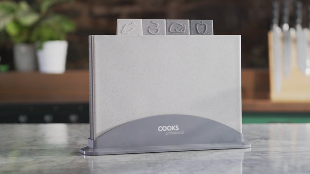Cooks Professional 4 Piece Index Chopping Board Set | Granite effect