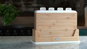 Cooks Professional Index Chopping Board Set | 4-Piece Bamboo | Durable and Easy Clean | White Tabs