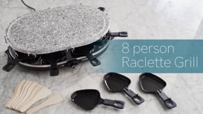 Cooks Professional Electric Raclette Grill with Natural Stone Plate | 8 Person