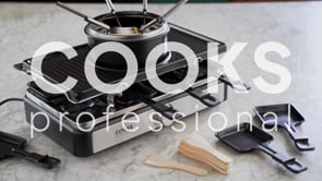 Cooks Professional Fondue Bowl for 8 Person 2-in-1 Raclette Grill and Fondue