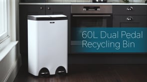 Cooks Professional 60L Recycling Pedal Bin | Dual Pedal -Black