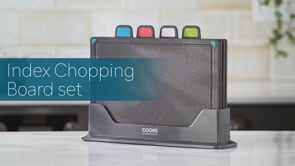 Cooks Professional 4 Piece Index Chopping Board Set | Grey