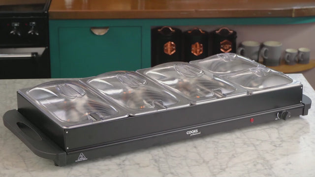 Cooks Professional Set of 2 Buffet Warmer Trays | Small 1.2L | 17.5cm x 16.5 x 6cm