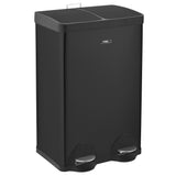 Cooks Professional Dual Recycle Kitchen Pedal Bin 60L | Dual Pedal | 2 x 30L Removable Compartments | Black