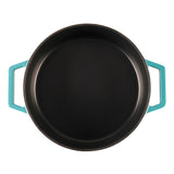 Cooks Professional Cast Iron Casserole 28cm Shallow | 4.3L Capacity | Enamelled Inside and Out | Graduated Teal
