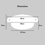 Cooks Professional Cast Iron Casserole 28cm Shallow | 4.3L Capacity | Enamelled Inside and Out | Off White