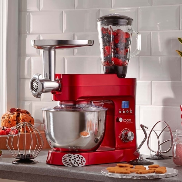 Multifunction 1200W Stand Mixers Red Cooks Professional