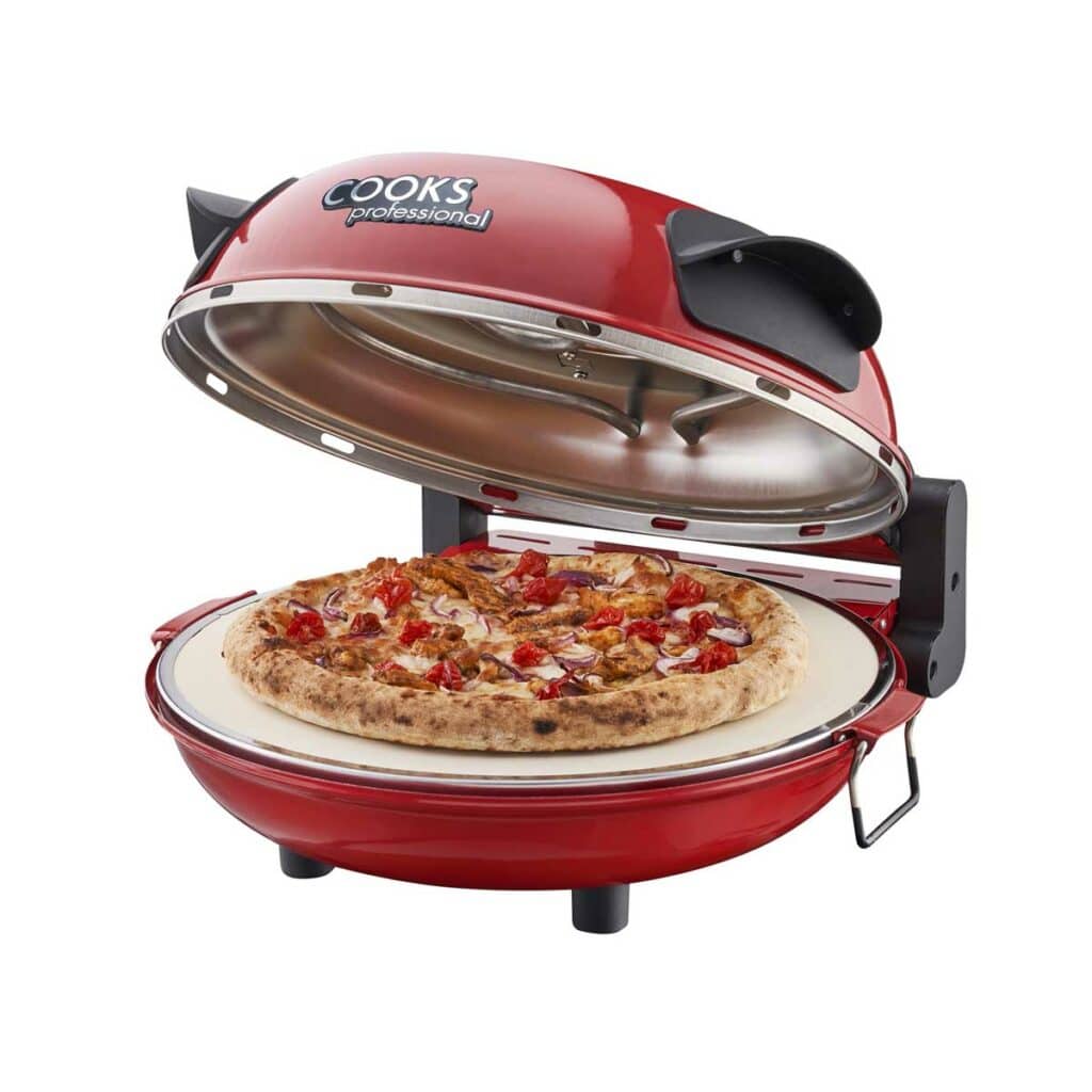 Cooks Professional Authentic Stone Baked Pizza Maker Oven - Red - Cooks ...