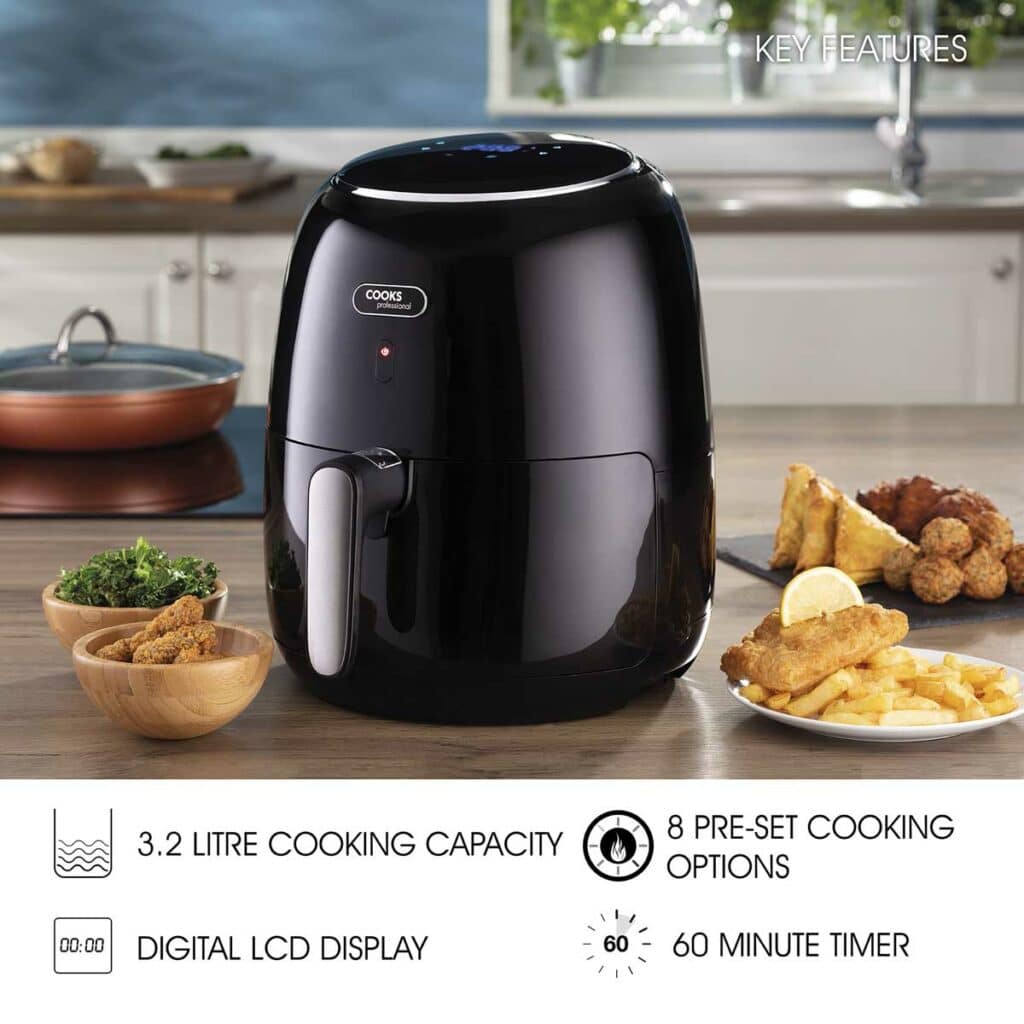 Cooks Professional Digital Air Fryer | 5 Litre Capacity | 1500W | 8 Pre ...