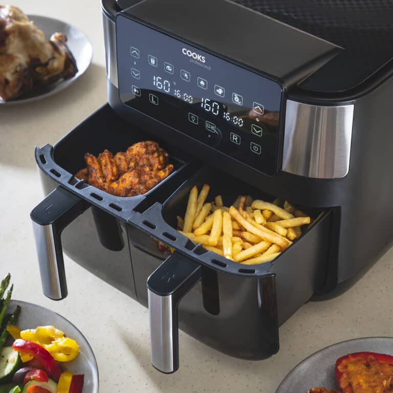 Cooks Professional Dual Air Fryer with Glass Drawers | XL 8L Capacity ...