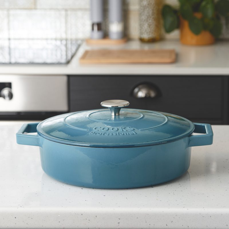 Cooks Professional Cast Iron Casserole 28cm Shallow | 4.3L Capacity ...