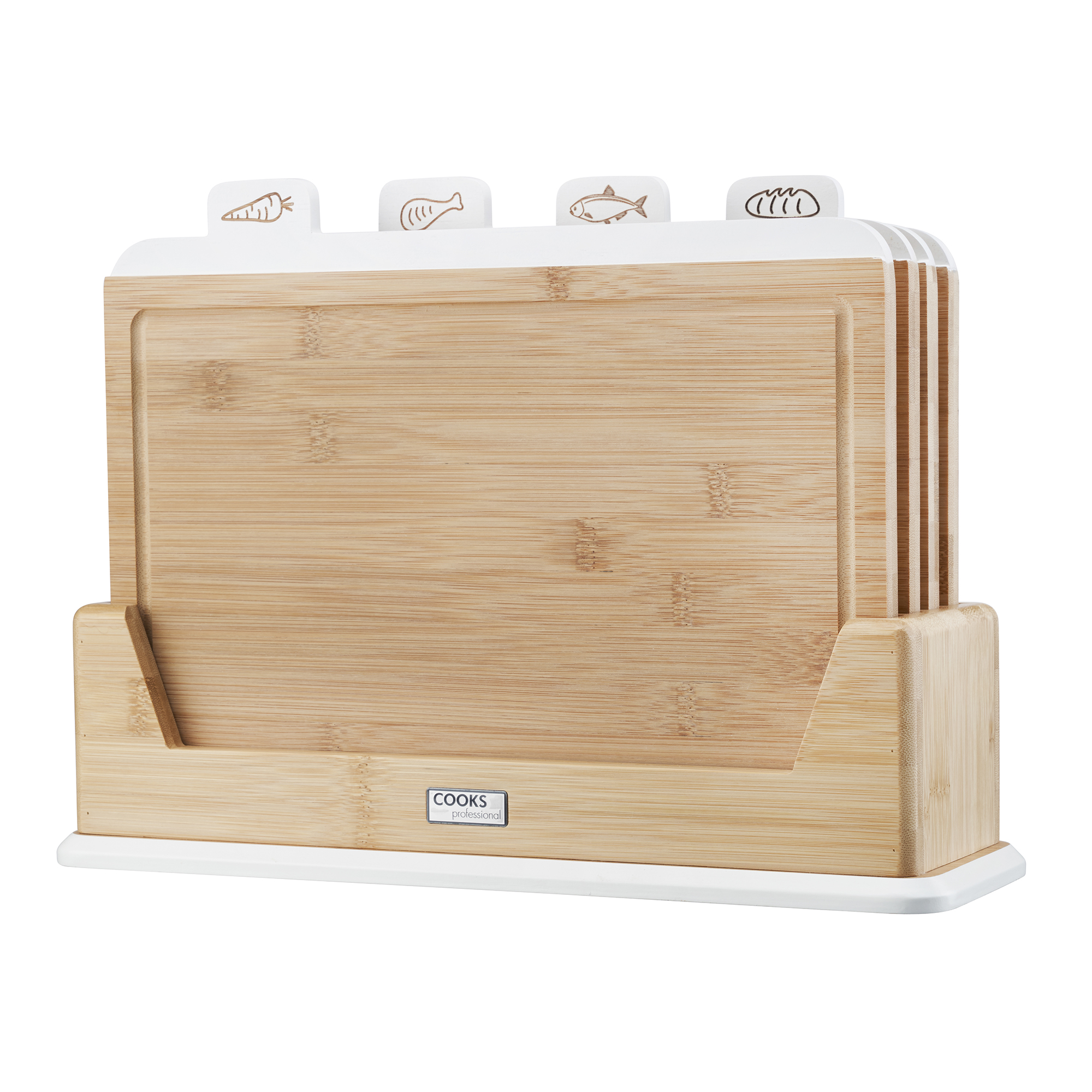 Cooks Professional Index Chopping Board Set | 4-Piece Bamboo | Durable ...